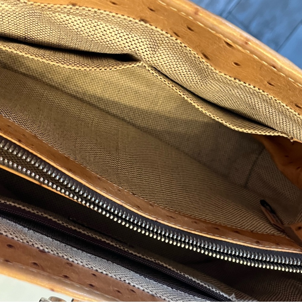 Dooney & Bourke Ostrich Leather Satchel. - Picture 6 of 13